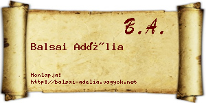 Balsai Adélia névjegykártya